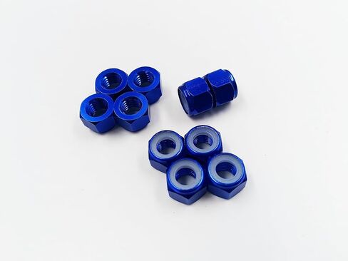 M8 10pcs Nylon Insert Lock Nuts Aluminum Alloy Self-Locking Nuts for RC Airplane FPV Quadcopter Drone Motor Prop Adapter FPV Parts (Blue, M8) in Saudi Arabia