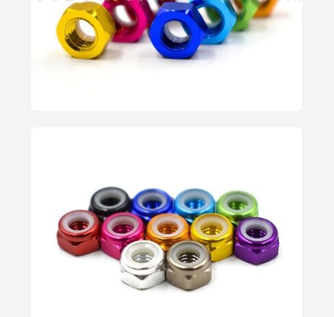 M8 10pcs Nylon Insert Lock Nuts Aluminum Alloy Self-Locking Nuts for RC Airplane FPV Quadcopter Drone Motor Prop Adapter FPV Parts (Blue, M8) in Saudi Arabia