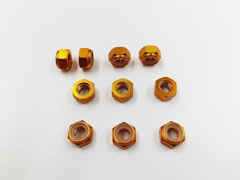 M8 10pcs Nylon Insert Lock Nuts Aluminum Alloy Self-Locking Nuts for RC Airplane FPV Quadcopter Drone Motor Prop Adapter FPV Parts (Blue, M8) in Saudi Arabia
