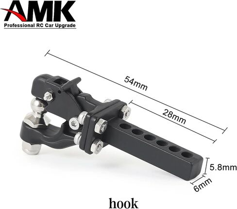 AMK 1/10 Scale RC Trailer Hitch Tow Hook, RC Trailer Hitch Receiver for RC Crawler Redcat GEN 8 Scout II CC01 TF2 TRX4 Axial SCX10 90046 (Linkage Assembly) in Saudi Arabia
