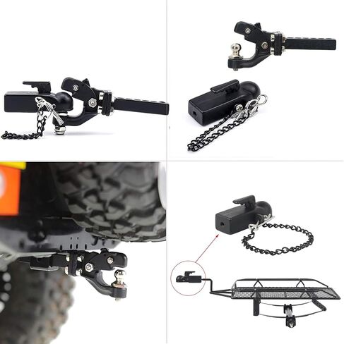 AMK 1/10 Scale RC Trailer Hitch Tow Hook, RC Trailer Hitch Receiver for RC Crawler Redcat GEN 8 Scout II CC01 TF2 TRX4 Axial SCX10 90046 (Linkage Assembly) in Saudi Arabia