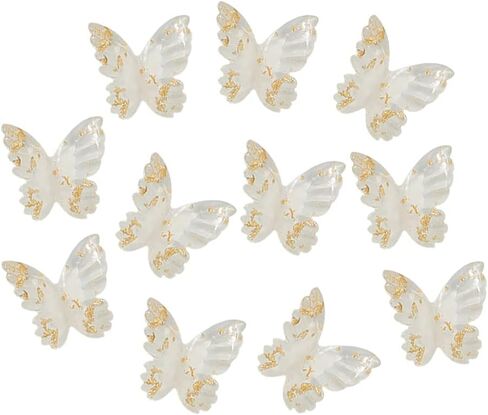 30 Pcs 3D Butterfly Charms Resin Butterfly Flatbacks Flact Back Buttons Cabochons for DIY Scrapbooking Embellishment White in Saudi Arabia