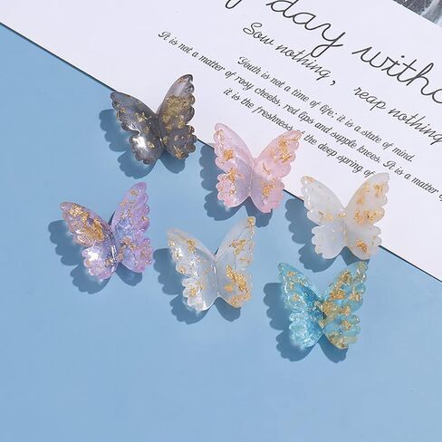 30 Pcs 3D Butterfly Charms Resin Butterfly Flatbacks Flact Back Buttons Cabochons for DIY Scrapbooking Embellishment White in Saudi Arabia