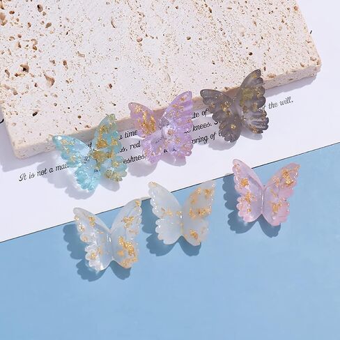 30 Pcs 3D Butterfly Charms Resin Butterfly Flatbacks Flact Back Buttons Cabochons for DIY Scrapbooking Embellishment White in Saudi Arabia