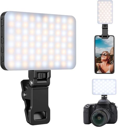 King Ma Portable Selfie Phone Light, 3 Modes LED Clip on Light Rechargeable Video Light for iPhone Pictures, TikTok Vlog, Computer Laptop Video Conferencing, Zoom Meetings Lighting, Makeup Fill in Saudi Arabia