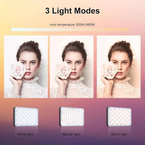 King Ma Portable Selfie Phone Light, 3 Modes LED Clip on Light Rechargeable Video Light for iPhone Pictures, TikTok Vlog, Computer Laptop Video Conferencing, Zoom Meetings Lighting, Makeup Fill in Saudi Arabia
