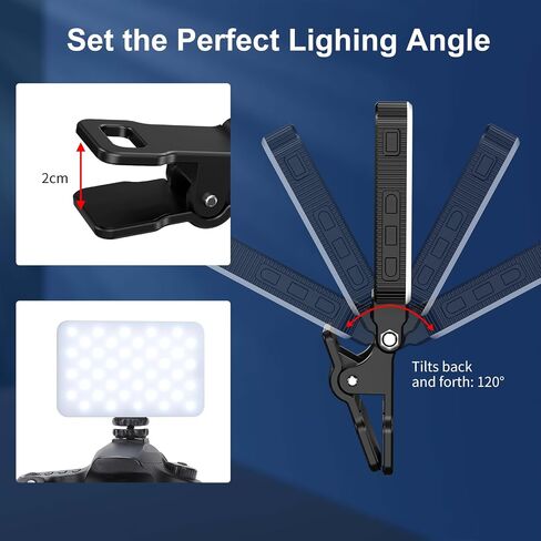 King Ma Portable Selfie Phone Light, 3 Modes LED Clip on Light Rechargeable Video Light for iPhone Pictures, TikTok Vlog, Computer Laptop Video Conferencing, Zoom Meetings Lighting, Makeup Fill in Saudi Arabia