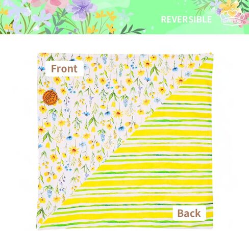 CROWNED BEAUTY Spring Dog Bandanas Reversible Large 2 Pack, Sunny Garden Set, Floral Adjustable Triangle Holiday Scarves for Medium Large Extra Large Dogs Boy Girl Pets DB170-L in Saudi Arabia