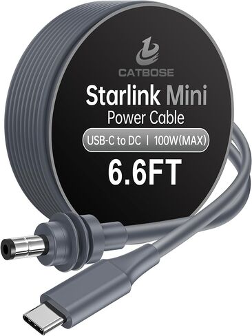 لكابل الطاقة المصغرة Starlink 5M/16.4ft ، Starlink Mini USB C إلى DC Cable Cable Cable 100W ، Type Co USB to DC Cable المتوافق مع ضفاف طاقة بروتوكول PD - Starlink Mini Dish Assory Kit in Saudi Arabia