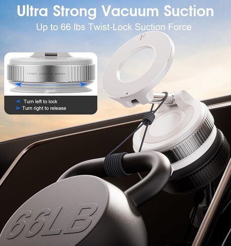 Strong Magnetic Car Phone Holder for MagSafe Ultra Vacuum Suction Cup Phone Mount 360° Cell Phone Holders for Your Car Accessories for iPhone 16 15 14 13 12 Android in Saudi Arabia