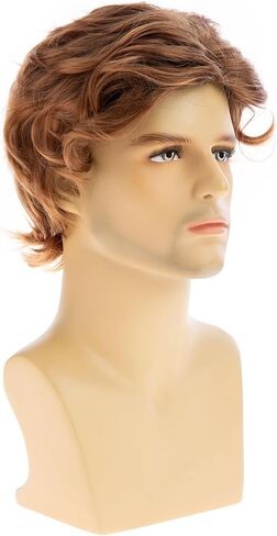 Mens Grey Wigs Short Curly Gray Layered Wig Halloween Cosplay Wig Anime Costume Party Wig for Male in Saudi Arabia