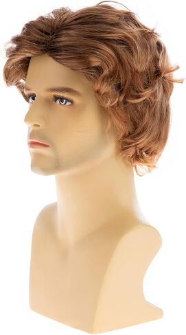 Mens Grey Wigs Short Curly Gray Layered Wig Halloween Cosplay Wig Anime Costume Party Wig for Male in Saudi Arabia
