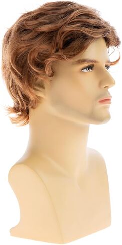 Mens Grey Wigs Short Curly Gray Layered Wig Halloween Cosplay Wig Anime Costume Party Wig for Male in Saudi Arabia