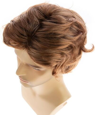 Mens Grey Wigs Short Curly Gray Layered Wig Halloween Cosplay Wig Anime Costume Party Wig for Male in Saudi Arabia