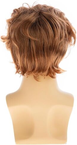 Mens Grey Wigs Short Curly Gray Layered Wig Halloween Cosplay Wig Anime Costume Party Wig for Male in Saudi Arabia