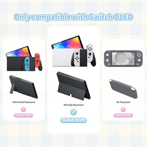GeekShare Protective Case for Switch,Slim Cover Case Compatible with Switch,Separable Soft Silicone Protective Shell for Joy Con with 2 Thumb Grip Caps- Mikko Sweet Thoughts in Kuwait