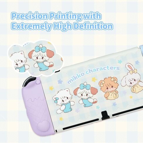 GeekShare Protective Case for Switch,Slim Cover Case Compatible with Switch,Separable Soft Silicone Protective Shell for Joy Con with 2 Thumb Grip Caps- Mikko Sweet Thoughts in Kuwait