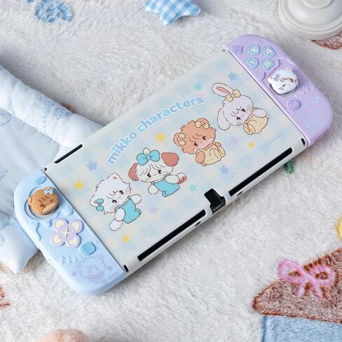 GeekShare Protective Case for Switch,Slim Cover Case Compatible with Switch,Separable Soft Silicone Protective Shell for Joy Con with 2 Thumb Grip Caps- Mikko Sweet Thoughts in Kuwait