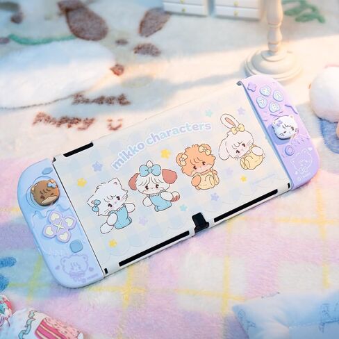 GeekShare Protective Case for Switch,Slim Cover Case Compatible with Switch,Separable Soft Silicone Protective Shell for Joy Con with 2 Thumb Grip Caps- Mikko Sweet Thoughts in Kuwait