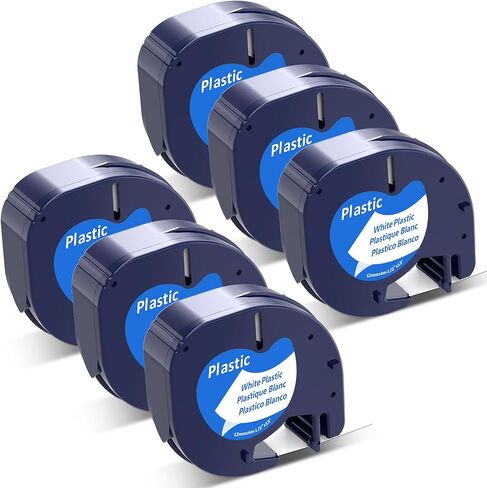 Label KINGDOM Replace for DYMO LetraTag Refills 91330 White Paper Label Maker Tape, Compatible with Dymo Label Maker Refills for Letra Tag 200B LT-100H 100T Plus, 1/2" x 13' Black on White 6 Pack in Saudi Arabia
