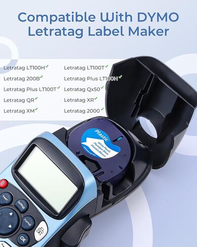 Label KINGDOM Replace for DYMO LetraTag Refills 91330 White Paper Label Maker Tape, Compatible with Dymo Label Maker Refills for Letra Tag 200B LT-100H 100T Plus, 1/2" x 13' Black on White 6 Pack in Saudi Arabia