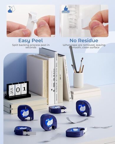 Label KINGDOM Replace for DYMO LetraTag Refills 91330 White Paper Label Maker Tape, Compatible with Dymo Label Maker Refills for Letra Tag 200B LT-100H 100T Plus, 1/2" x 13' Black on White 6 Pack in Saudi Arabia