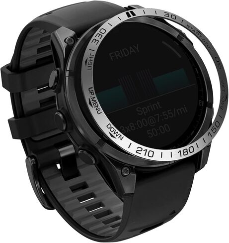 Abanen Stainless Steel Watch Bezel for Garmin Fenix 8 51mm, Polished Adhesive Cover Anti-Scratch Protector Cover Ring for Fenix 8 47mm (Black, 51mm) in Kuwait