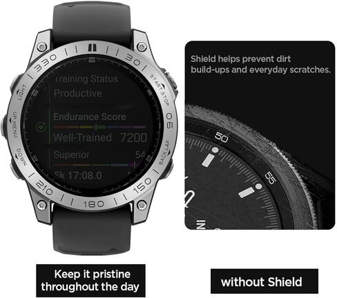 Abanen Stainless Steel Watch Bezel for Garmin Fenix 8 51mm, Polished Adhesive Cover Anti-Scratch Protector Cover Ring for Fenix 8 47mm (Black, 51mm) in Kuwait