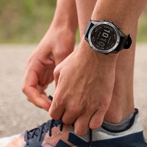 Abanen Stainless Steel Watch Bezel for Garmin Fenix 8 51mm, Polished Adhesive Cover Anti-Scratch Protector Cover Ring for Fenix 8 47mm (Black, 51mm) in Kuwait