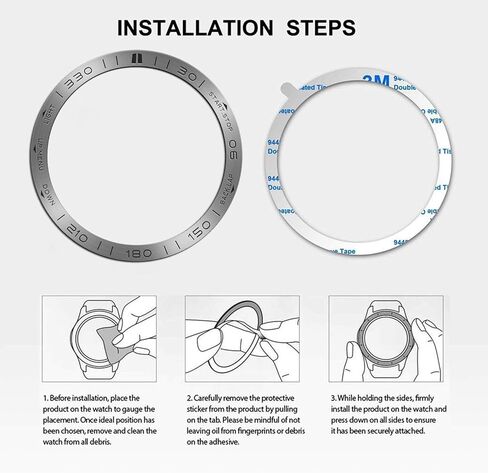Abanen Stainless Steel Watch Bezel for Garmin Fenix 8 51mm, Polished Adhesive Cover Anti-Scratch Protector Cover Ring for Fenix 8 47mm (Black, 51mm) in Kuwait