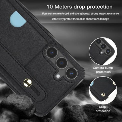 CCSmall Crossbody Case for Samsung Galaxy S25 Ultra with Card Slot Holder for Women, Adjustable Shoulder Strap Lanyard with Wristband Kickstand Phone Cover Case for Samsung S25 Ultra KB Black in Kuwait