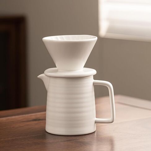Pour Over Coffee Maker,Ceramic Coffee Maker With 40 pcs V60 Paper Filter，15oz/450ml Pour Over Coffee Dripper (Starry Blue) in Saudi Arabia