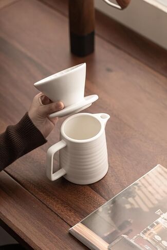 Pour Over Coffee Maker,Ceramic Coffee Maker With 40 pcs V60 Paper Filter，15oz/450ml Pour Over Coffee Dripper (Starry Blue) in Saudi Arabia