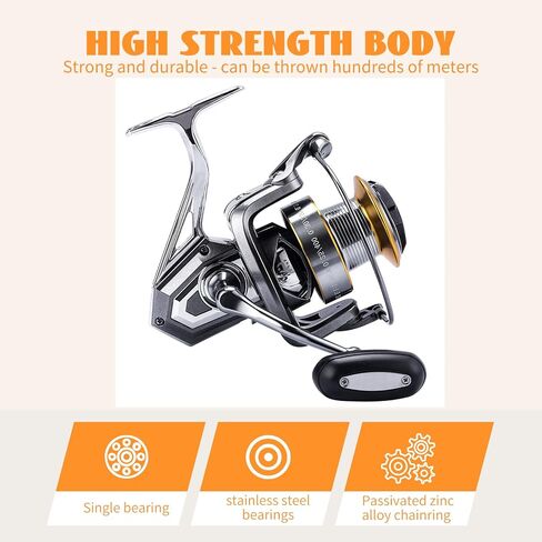 Fishing Reel – Spinning & Baitcasting, BG Baitcast 3000 Size, 4+1 BB, 5.2:1 Gear Ratio, 23LB Max Drag, 0.62lb Weight, Metal Spool & Handle for Saltwater & Freshwater Fishing in Saudi Arabia