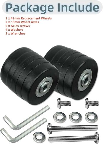 Rhinenet Replacement Luggage Suitcase Wheels OD 50mm Repair Kit Parts Axles Rubber Metal 360 Swivel Caster Wheels Bearings Tools Wear-Resistant Mute Flexible Set of (2) Wheels 50mm x 15mm x 6mm in Kuwait