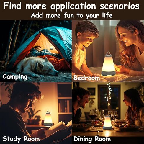 Portable Touch Night Light Lamp for Bedside, Bedroom, Table, Nursing Room, 3 Colors 8 Brightness Dimmable & Rechargeable Battery Nightlight for Baby, Kid, Adult, Girl in Saudi Arabia