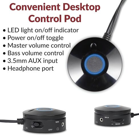 Cyber ​​Acoustics CA-3610 2.1 نظام مكبر صوت متعدد الوسائط مع مضخم صوت، مكبرات صوت مثالية للكمبيوتر الشخصي أو ماك، رائعة للموسيقى والأفلام والألعاب in Kuwait