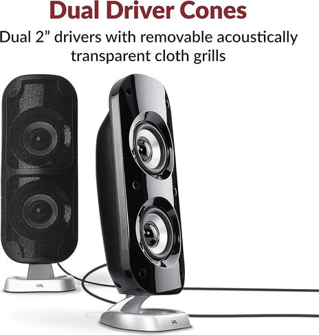 Cyber ​​Acoustics CA-3610 2.1 نظام مكبر صوت متعدد الوسائط مع مضخم صوت، مكبرات صوت مثالية للكمبيوتر الشخصي أو ماك، رائعة للموسيقى والأفلام والألعاب in Kuwait