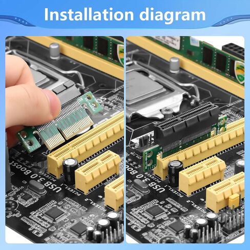 CERRXIAN PCI-E Adapter Card PCI-E X1 Male to Female Interface Extender Protection Card,PCI-E Express 1X Slot Extension Riser Card for 1U Height Computer Server PCIe Socket Adapter (PCI-E X4) in Saudi Arabia