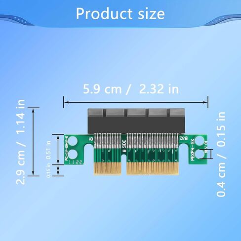 CERRXIAN PCI-E Adapter Card PCI-E X1 Male to Female Interface Extender Protection Card,PCI-E Express 1X Slot Extension Riser Card for 1U Height Computer Server PCIe Socket Adapter (PCI-E X4) in Saudi Arabia