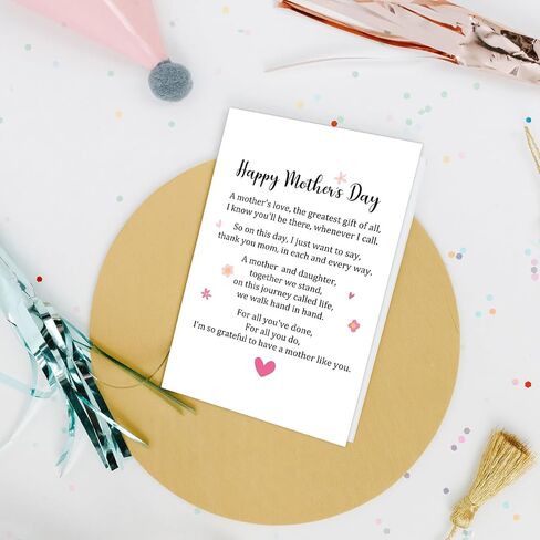 Nchigedy Sweet Mother's Day Card from Daughter, Happy Mother's Day Card for Mom, Poem Mother's Day Card for Mom from Daughter, Grateful to Have A Mother Like You in Saudi Arabia