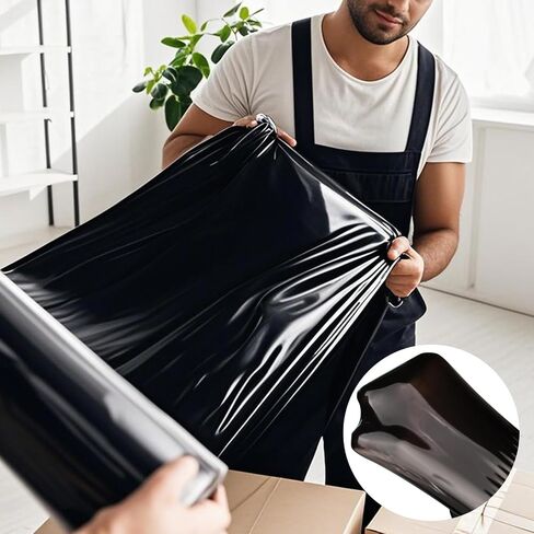 Black Stretch Wrap Roll-Heavy Duty Industrial Strength 18in x 1500ft, Black Shrink Wrap Film Roll 80 Gauge - Ideal for Warehouse, Pallet Moving, Shipping, and Household Packing in Saudi Arabia