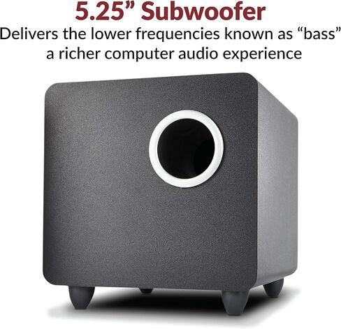 Cyber Acoustics CA-3810 2.1 Multimedia Speaker System with Subwoofer, 80 Watts Peak Power, Strong Bass, Perfect for Music, Movies, and Games in Kuwait
