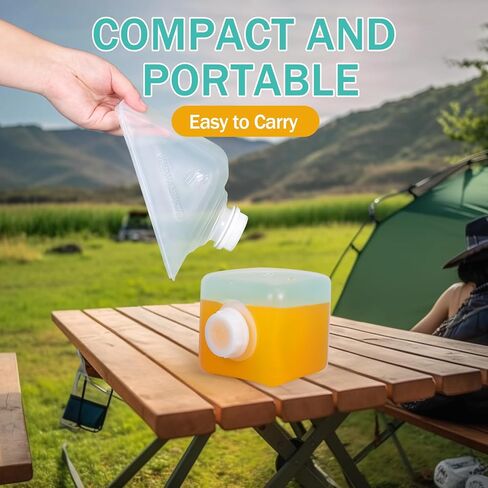 2 Pcs, 5.3Gallons Collapsible Water Container with Spigot, BPA Free Camping Water Jug, Portable Food Safe Water Storage Containers, Reusable Water Tank for Outdoors, Survival Kits, Hurricanes in Kuwait