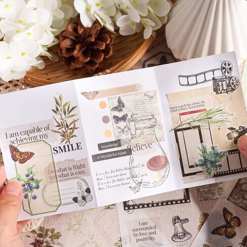 40 ورقة نبات الأخضر الطبيعة موضوع كتاب ملصق Washi ، كتاب ملصقات الغابة لختم المغلف ، سجل القصاصات ، المجلات ، ديكور العطلات ، الحرف اليدوية ، زجاجة ماء in Kuwait