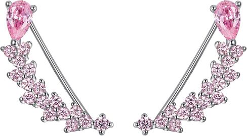 EVER FAITH Women's 925 Sterling Silver CZ Sweep Ear Pin Cuff Wrap Hook Earrings 1 Pair in Saudi Arabia