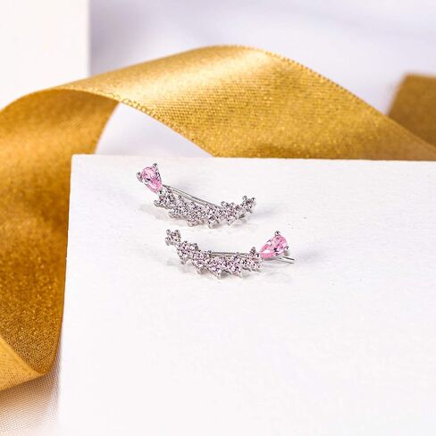 EVER FAITH Women's 925 Sterling Silver CZ Sweep Ear Pin Cuff Wrap Hook Earrings 1 Pair in Saudi Arabia