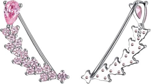 EVER FAITH Women's 925 Sterling Silver CZ Sweep Ear Pin Cuff Wrap Hook Earrings 1 Pair in Saudi Arabia