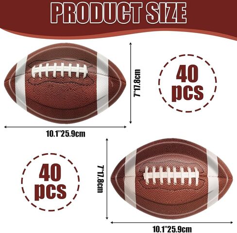 Football Party Supplies Kit 80 Pcs, Includes Dinner Plates, Dessert Plates for Football Fans Birthday Party Football Game Day Tailgate Party Decorations in Kuwait