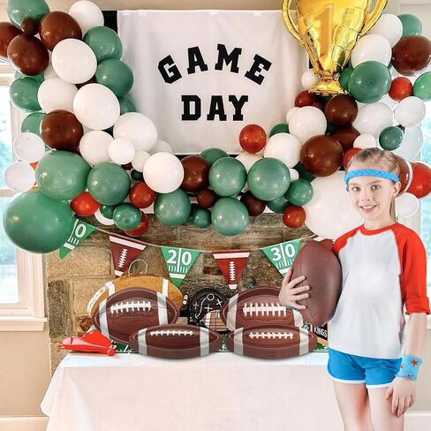 Football Party Supplies Kit 80 Pcs, Includes Dinner Plates, Dessert Plates for Football Fans Birthday Party Football Game Day Tailgate Party Decorations in Kuwait